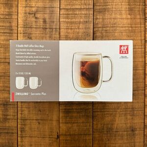 ZWILLING Sorrento Plus 4-pc Double-Wall Glass, Insulated Coffee Mug, 12-oz